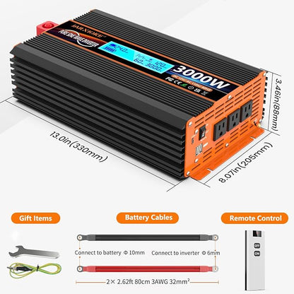 3000 Watt Pure Sine Wave Power Inverter 24V DC to 110V 120V Converter - Image 6