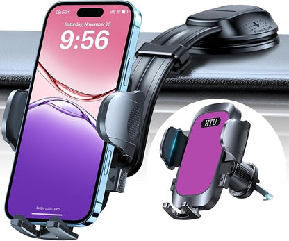 HTU Upgraded Strongest Suction Car Phone Holder Bendable Arm, Never Block View by HTU15yearsincarmounts