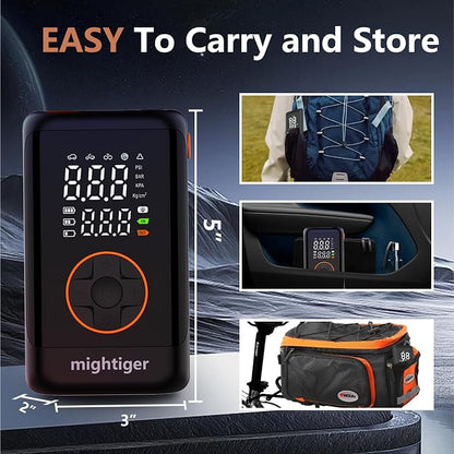 Tire Inflator Portable with Air Release Valve Mini Air Compressor Cordless with - Image 9