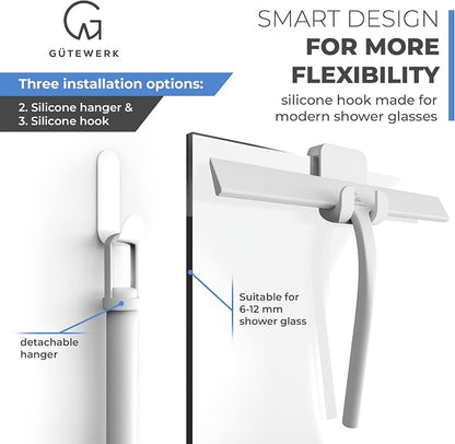 GÜTEWERK Shower Squeegee for Glass Doors, Silicone Window Squeegee, Bathroom - Image 5