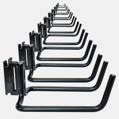 10 Pack E Track Double J Hooks, Heavy Duty Black Large Steel Shovel/Tool Hanger - Image 8