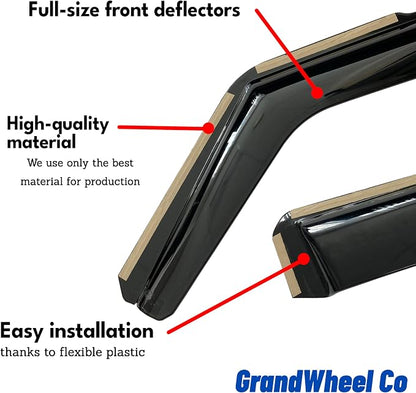 Window Deflectors Smoke Tinted in-Channel Side Window Vent Visor Deflectors - Image 6