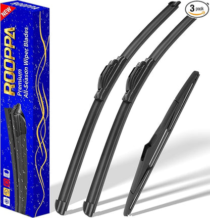 3 wipers Replacement for 2007-2017 Jeep Wrangler/2008-2018 Jeep Wrangler JK by ROOPPA