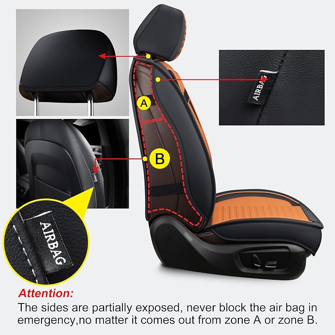 LINGVIDO Universal Car Seat Cover, Breathable and Waterproof Faux Leather - Image 3