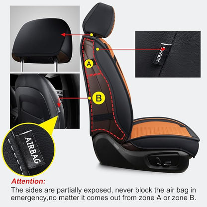 LINGVIDO Car Seat Covers, Breathable and Waterproof Faux Leather Automotive - Image 3