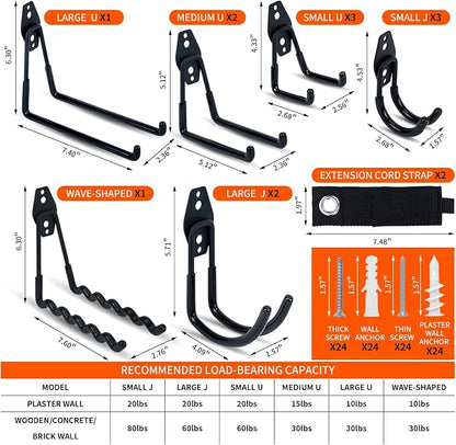 14 Pack Garage Hooks, Utility Wall Mount Garage Hooks Heavy Duty - Image 4