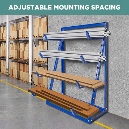 Yeeoy 4 Tier Steel Horizontal Lumber Storage Rack, Heavy Duty Pipe Organizer - Image 5