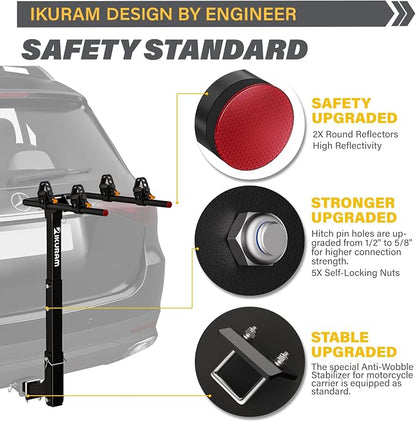 2 Bike Rack Bicycle Carrier Racks Hitch Mount Double Foldable Rack - Image 4
