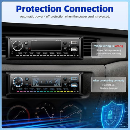 Single Din Bluetooth 5.0 Hands-Free Calling Car Stereo LCD Digital Display FM - Image 9