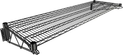 18" x 60" Black Epoxy Wire Wall Mount Shelf by Krollen+Industrial