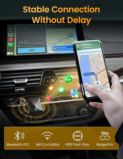 Pop'sDone Wireless CarPlay Adapter, Convert Wired to Wireless CarPlay 0 Delay - Image 2