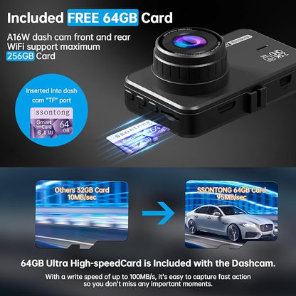 Dash Cam Front and Rear, Dash Camera - Image 5