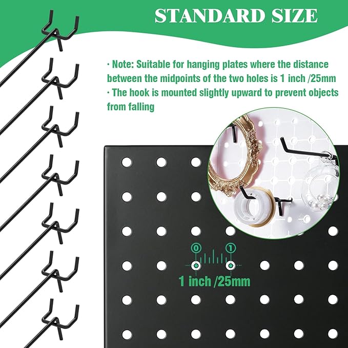 50Pcs 4"/10CM Pegboard Hooks Assortment Set, Metal Peg Board Hooks - Image 5
