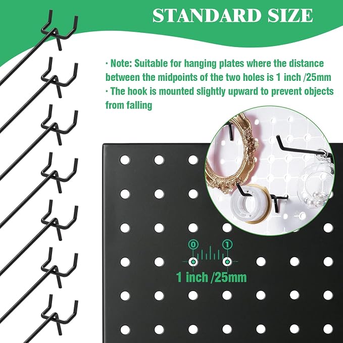 50Pcs 8"/20CM Pegboard Hooks Assortment Set, Metal Peg Board Hooks - Image 5