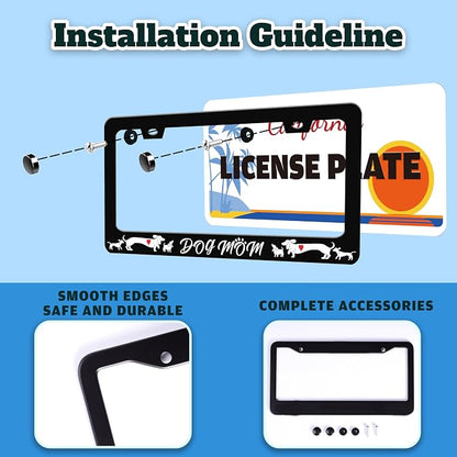 Dog Mom License Plate Frame Cute Animal License Plate Holder - Image 4