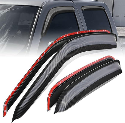 Auto Dynasty Set of 4 Carbon Fiber Pattern Window Visors Compatible by AutoDynasty