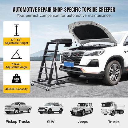 Adjustable Topside Creeper Automotive Engine Creeper 47''-65'', 440 LBS Capacity - Image 7