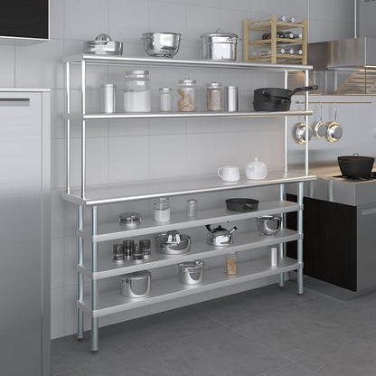 Amgood 14" x 72" Stainless Steel Work Table - Image 6