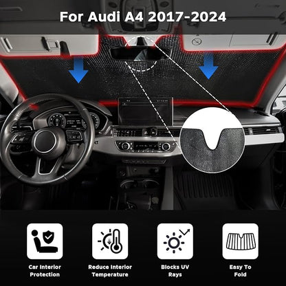 Windshield Sun Shade for Audi A4 2017-2024 - Image 2