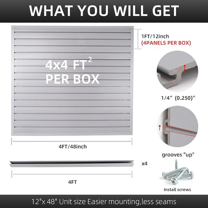 Slatwall Panel Garage Organizer Heavy Duty Wall Mounted, PVC Slat Panels Home - Image 3