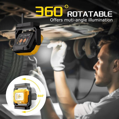 2 Pack Magnetic Work Light, 1500LM led work light, 4000mAh Rechargeable Work - Image 2