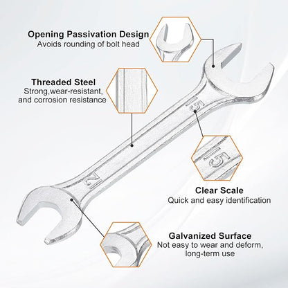 HARFINGTON Double Open End Wrench 12mm x 15mm Metric 15 Degree Offset Angle - Image 4