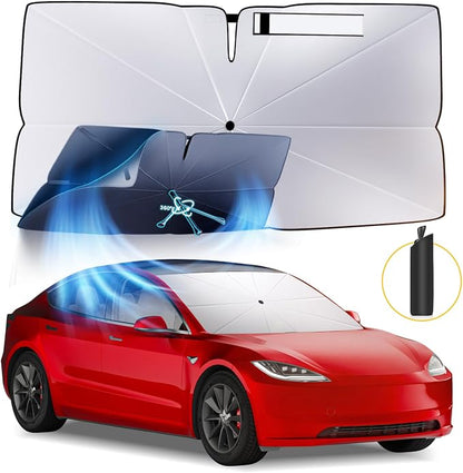 Windshield Sun Shade Umbrella: for Tesla Model3-2016-2023 2024 2025 Model 3 by HIMUMOY