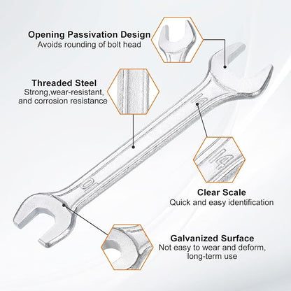 HARFINGTON Double Open End Wrench 10mm x 14mm Metric 15 Degree Offset Angle - Image 4