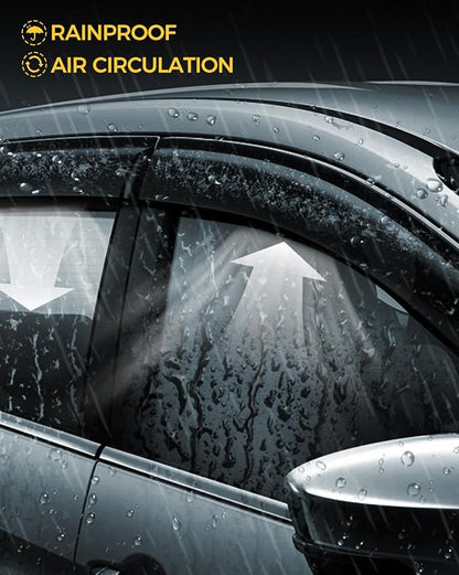 Rain Guards for Car Windows, Tape-On Window Visors Rain Guards Fit for - Image 5