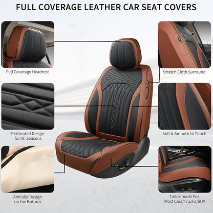 Car Seat Covers Full Set, Leather Seat Covers - Image 2