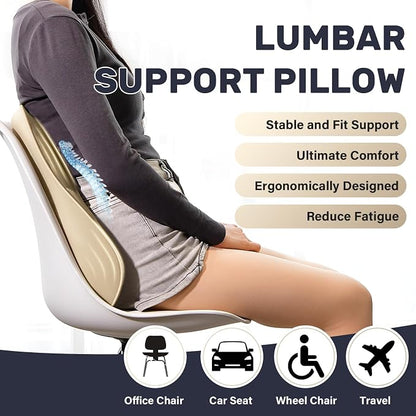 Coverado Lumbar Support Pillow for Car, Ergonomic Memory Foam Back Pillow for - Image 4