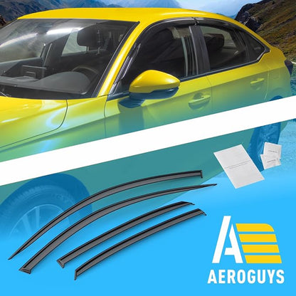 Extra Durable Window Deflectors Tape-On Window Visors Rain Guards Fit - Image 8