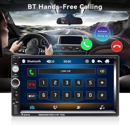 CAMECHO 7" Double Din Car Stereo Audio Bluetooth MP5 Player USB FM Multimedia - Image 2