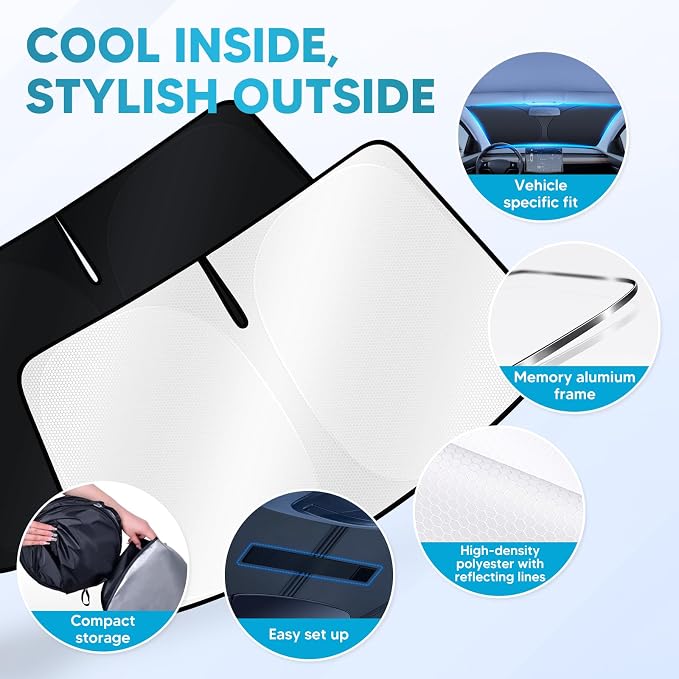 Windshield Sun Shade Fits for Chevy Equinox 2025 2026 Foldable Car Front Window - Image 3