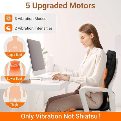 Back Massager with Heat, Heated Seat Cover Cushion with 5 Vibrating Massage - Image 3