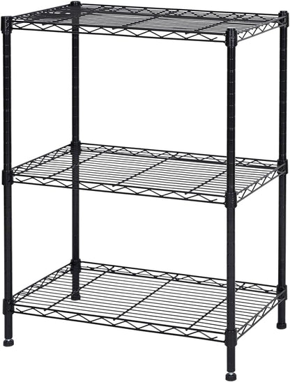 Homeiju 3-Shelf Storage Rack, Adjustable Height Metal Shelving Unit, Heavy Duty by Homeiju