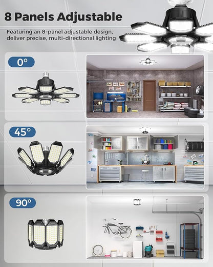 Adiding LED Garage Ceiling Lights 14000Lm w/ 8 Adjustable Panels, Super Bright - Image 5