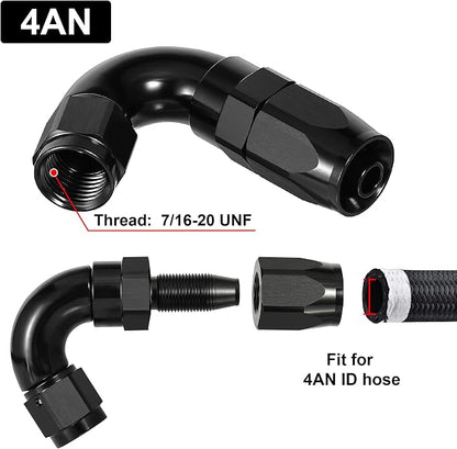 EVIL ENERGY 4AN 120 Degree One Piece Full Flow Hose End Fitting Swivel - Image 2