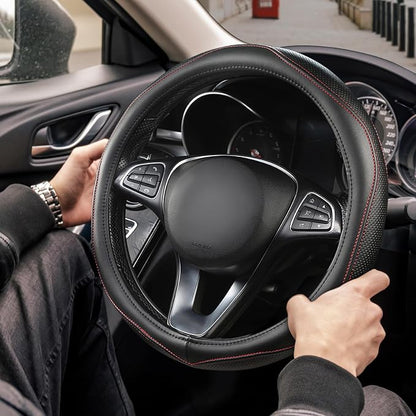 High-Grade Real Cowhide Steering Wheel Cover - Image 2
