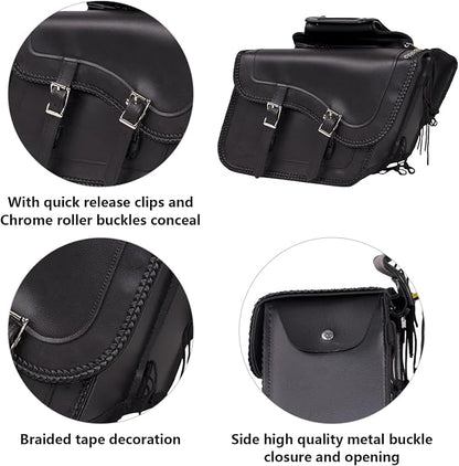 GARGOYLE BELLS Motorcycle Saddle Bags Synthetic Leather Motorcycle Luggage Bag - Image 2