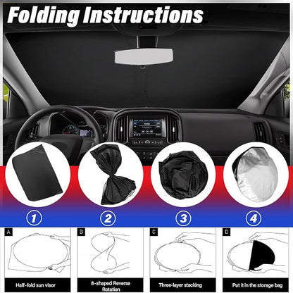 Sze Windshield Sunshade for 2015-2022 Chevrolet Colorado Retractable Front - Image 7