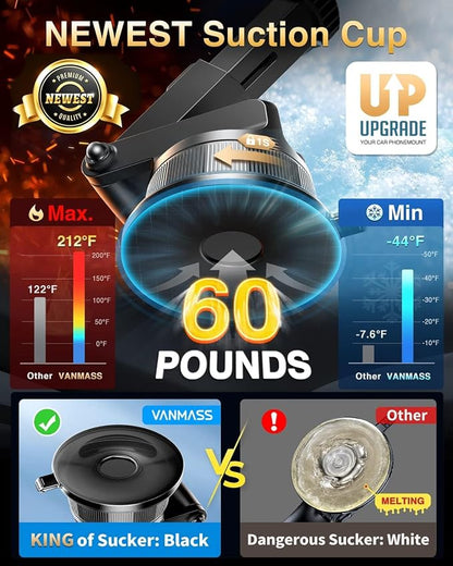 VANMASS Cell Phone Mount Car Dashboard Window Vent Desk Fit - Image 4