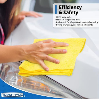 HOMERHYME Microfiber Cleaning Cloth, 100 Pack Cleaning Rags Microfiber Towel - Image 5