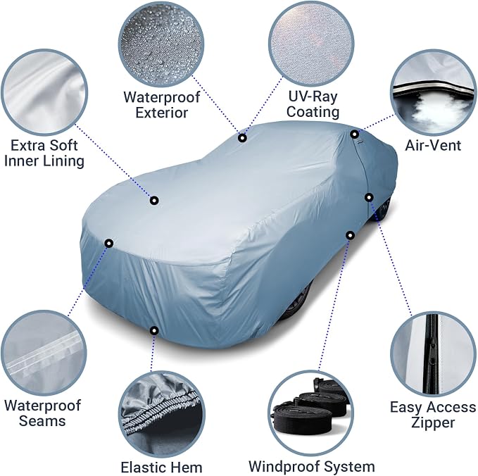 iCarCover Premium Car Cover for 1977-1985 Chevy Impala Wagon Heavy Duty - Image 4