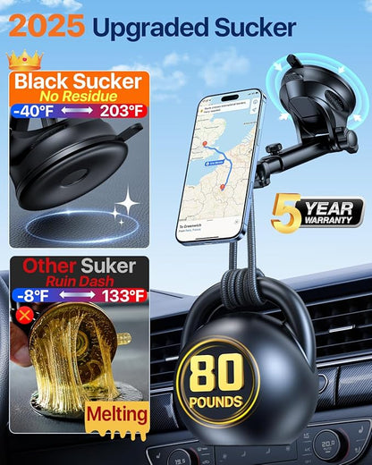 HTU for MagSafe Car Phone Mount Magnetic Phone Holder for Windshield Vent - Image 2