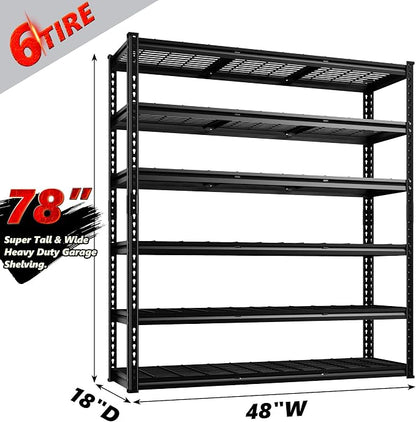 REIBII 3300LBS Garage Shelving 48" W Storage Shelves 6 Tier Garage Shelving - Image 2