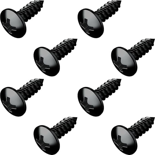 Black Oxide Stainless Steel License Plate Screws by PrimeAve