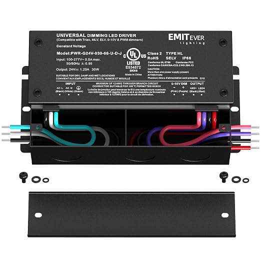 EMITEVER Dimmable Led Driver, 2 Packs 30W AC 110V-277V to DC 24V Transformer - Image 2