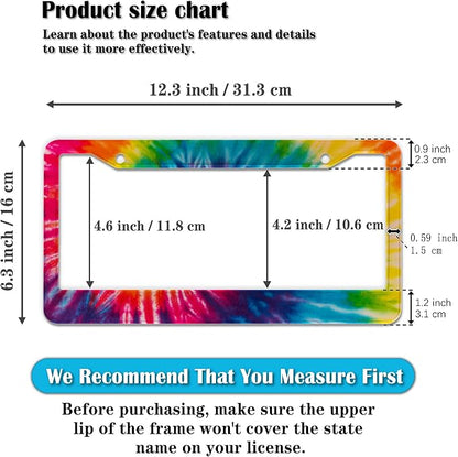 License Plate Frames for Men Rainbow License Plate Frame for Women Novelty Tie - Image 2