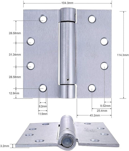 2 Pack - 4.5"x4.5" Stainless Steel Self Closing Reversible Door Hinge - Heavy - Image 2